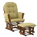 StorkCraftHoopGliderandOttoman,Cognac/GreenChenille