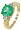 10K Yellow Gold Light Green Sapphire and Diamond Ladies Ring (Size: 6)
