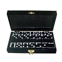 Domino Double 6 Black Tiles Jumbo Tournament Size w/Spinners