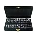 Furniture online: Domino Double 6 Black Jumbo Tournament Professional Size w/Spinners in Elegant Black Velvet Box.