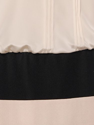 Debut de Fiore by LAISSE PASSE ボーダースカートドッキングワンピ 36 ミルクティ / デビュー ド フィオレ バイ レッセパッセ : 半袖ワンピ