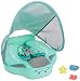 Mambobaby Float with Canopy and Tail New Upgraded Non-Inflatable Baby Pool Float Mambo Float Swim Trainer Solid Infant Swim Float Adjustable Pearl Foam Baby Swim Ring