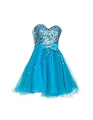 Strapless  Fitted Sequined Short Sweetheart Tulle Homecoming Dress  With a Bow(s)