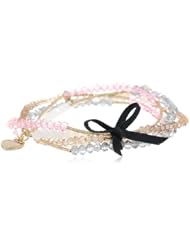 Betsey Johnson "Paris is Always a Good Idea" Multi-Row Faceted Bead Stretch Bracelet, 7.5"