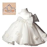 （シモンヌ）SIMONNE ベビー キッズ プリンセス ドレス ティアラ セット フォーマル 子供 ワンピース (ホワイト 70)