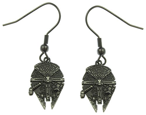 Star Wars Stainless Steel Millennium Falcon 3D Dangle Earrings