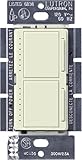 Lutron MA-L3L3-BI Maestro 300 Watt (top)/300 Watt (bottom) Single Pole Dual Dimmer, Biscuit by Lutro