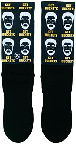 Silky Socks Men's Get Buckets! - 5 Colorways! Large (8-12) Black