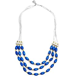 Brilliant Blue Fashion Multi-Strand Necklace