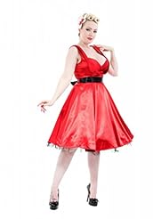Cocktail Flared-Skirt Cotton/Elastane/Satin/Tulle Vintage Pleated Belted  Dress With a Ribbon 