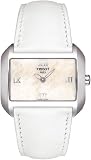 Stainless Steel T-Wave Mother Of Pearl Dial White Strap