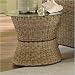Cabana Banana Honey Oak Round Glass Top Accent Table