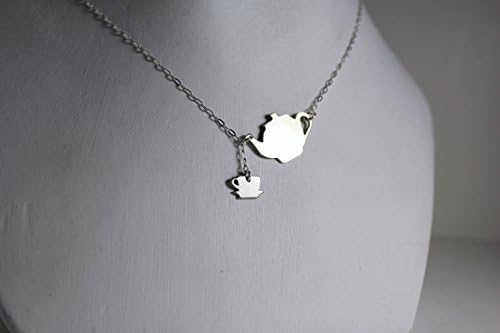 A Spot of Tea Sterling Silver Teapot Tea cup Tea Lover Necklace