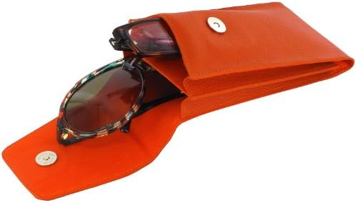 Double Leather Sunglass Case Eyeglass Cases, Orange, Double