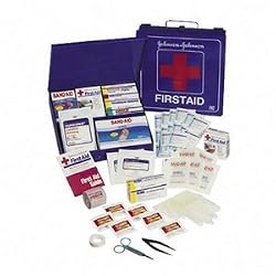 Johnson and Johnson Industrial First Aid Kit for 50 People, 225 Pieces, White Metal Case