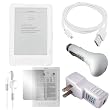 Amazon Kindle DX (CLEAR) Protective Electronic Book Reader Silicone Skin Gel Case Cover /w Screen Guard / Protector, USB 2in1 Sync and Charging Cable, USB Car Charger, USB Wall / Travel Charger, and Listening Earphones / Headphones
