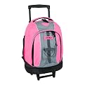 Kids J World Lightning Wheels Rolling Backpack - Pink/ Gray