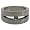 316L stainless steel ring with matte polish, laser cut design, and cubic zirconia stone - Width: 10mm (Size 5)