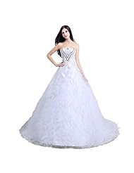  Lace Crystal Crystals Beaded Corset   Waistline Tulle  Ball Gown  Dress