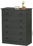 Prepac BBD-3038-5 5 Drawer Chest Black