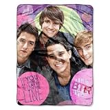 The Northwest Company 46-Inch-by-60-Inch Nickelodean's Big Time Rush Micro-Raschel Blanket, Want it All Design
