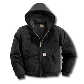 Carhartt Mens Jacket Active Flannel Lined XLT Black - J140