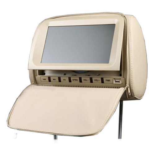 Brand DW-H291DG NEW CAR HEADREST LCD 9" DVD PLAYER MONITOR with USB SD and Player Games (BEIGE/TAN)