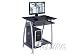 Computer Desk with Glass Top and Keyboard Tier Acs000346