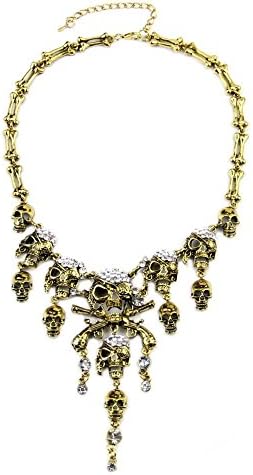 GDSTAR Pirates of the Caribbean Design Choker Jewelry Vintage Bones Chains Rhinestones Skulls Pendants Necklaces