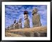 15 Moais at Ahu Tongariki, Easter Island, Chile Framed Art Poster Print by Walter Bibikow, 49x39