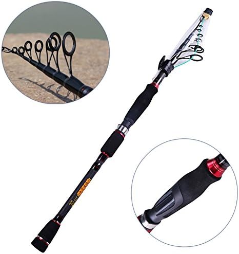 Sougayilang 1.8-2.7m High Carbon Saltwater Telescopic Fishing Rod Ultra Light Surf Spinning Fishing Rod Fishing Tackle Pole(2.1M)