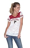 IMAGE OF NFL Women's Atlanta Falcons the Coop Football Top In Burnout Team Colors (White/Red, Large)