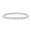 14K White Gold 3 ct. Round and Baguette Cut Diamond Tennis Bracelet