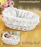 Ashton Drake - So Truly Real® - Baby Doll Plastic Bassinet  11 Long - White