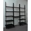 3-piece Black Leaning Ladder Bookshelf with Laptop Desk
