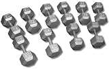 Cast Iron Hex Dumbbell Set 55-75 Lbs.