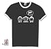 DIE DREI AFFEN - SAW IT - HEARD IT - GOT IT! - TISCHTENNIS TABLE TENNIS PING PONG Ringer-T-Shirt Schwarz L