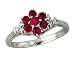 Diamond and Ruby Flower Pendant