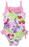 Flapdoodles 1 Piece Butterfly and Cherry Print Swimsuit, White Print
