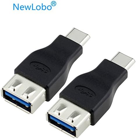 USB 3.1 Type C,NewLobo®2Pack USB-C to Type A USB 3.0 Female Adapter for Apple New Macbook 12 Inch,ChromeBook Pixel, Nokia N1 Tablet and Other Type-C Devices(2Pack)-Black