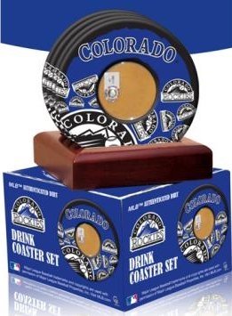Colorado Rockies unsigned Coasters With Game Used Dirt (Set of 4)- MLB Hologram