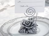 Review Cassiani  / Pewter Rose Place Card Holder (Set of 12) - Wedding Favors