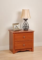 Prepac Monterey Cherry 2 Drawer Nightstand