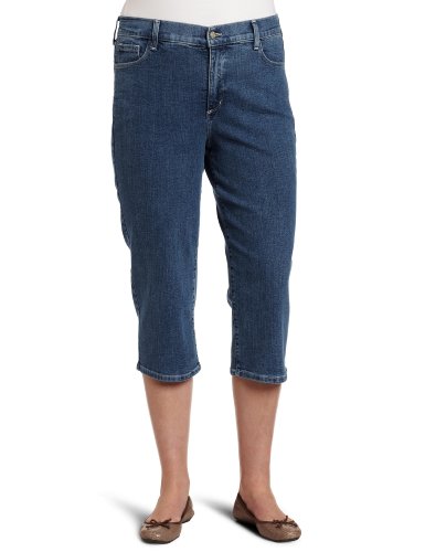 Not Your Daughter's Jeans women's Ariel Capri With Embroided Back Pocket Plus Size, Blue/Black, 18W