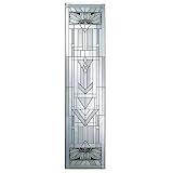 Mission Style White Vertical Art Glass Panel Wall Hanging Suncatcher 42 x 10