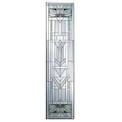 Mission Style White Vertical Art Glass Panel Wall Hanging Suncatcher 42 x 10