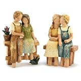 Sweet Love Country Romance Wood Look Statue Duo Figures