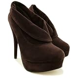 Produkt-Bild: Spy Love Buy Wildleder-Imitat Pfennigabsatz Plattform Kn&ouml;chel Stiefel Schuhe "Jazmyn"