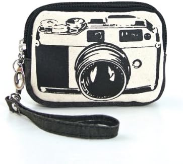 Canvas Mini Wallet Wristlet Bag with Film Camera Image
