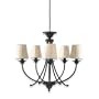 Royce Lighting RLCH201/5-43 Outdoor Five-Light Chandelier Dark Wood with Beige Weather Resistant Shades